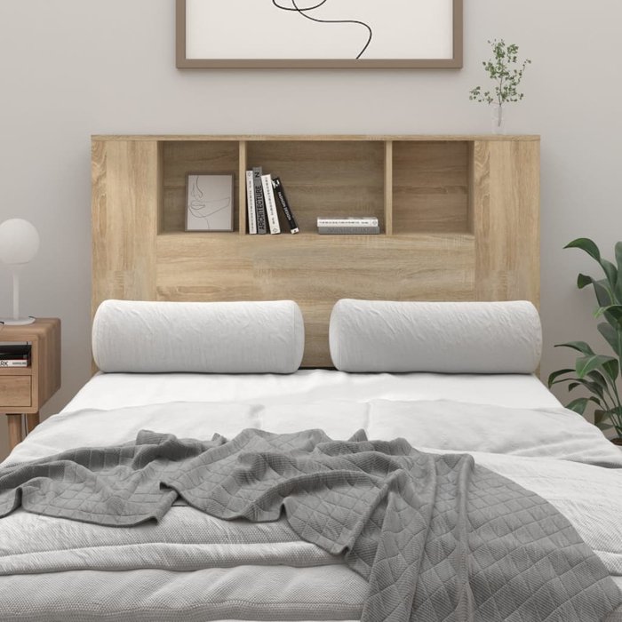 Mueble cabecero roble sonoma 120x18,5x104,5 cm