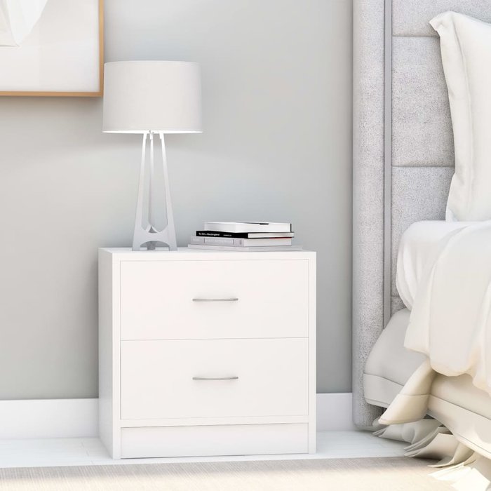 Maison exclusive - mesita de noche madera contrachapada blanco 40x30x40 cm