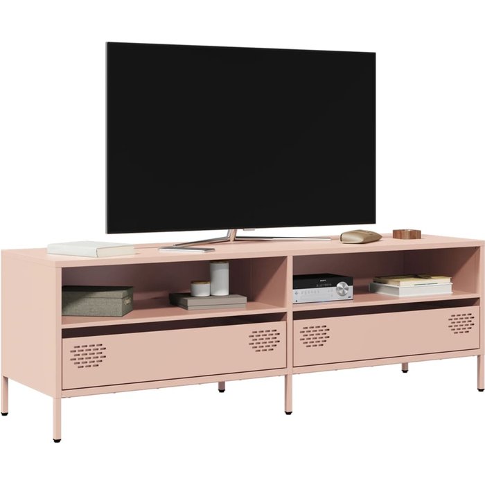 Mueble para tv acero laminado en frío rosa 135x39x43,5 cm
