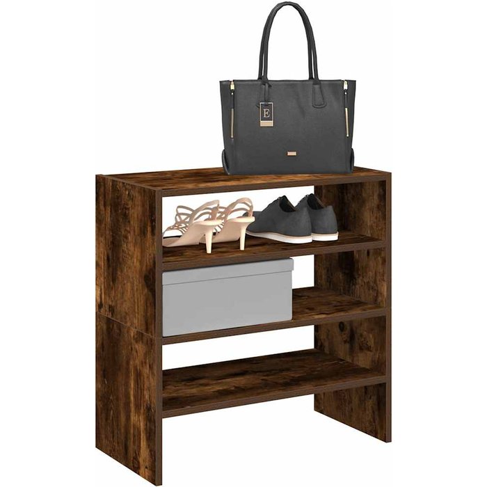 Estantes para zapatos 2 piezas apilables roble ahumado 60x30x30,5 cm