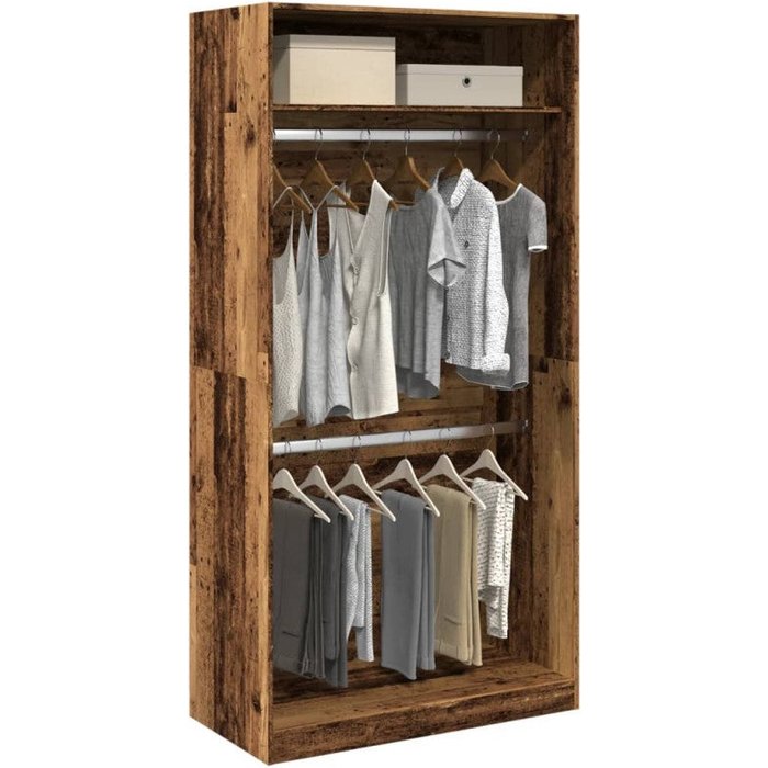 Vidaxl armario de madera ingeniería envejecida 100x50x200 cm