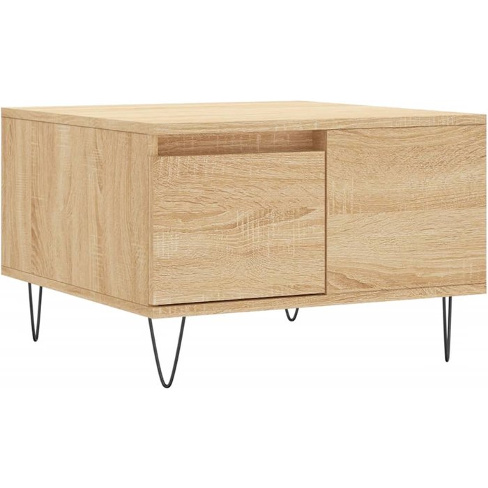 Mesa de centro de contrachapado de roble sonoma 55x55x36,5 cm - comfortxl