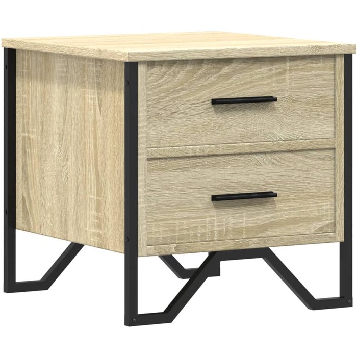 Mesita de noche madera de ingeniería roble sonoma 40x41x40 cm - comfortxl