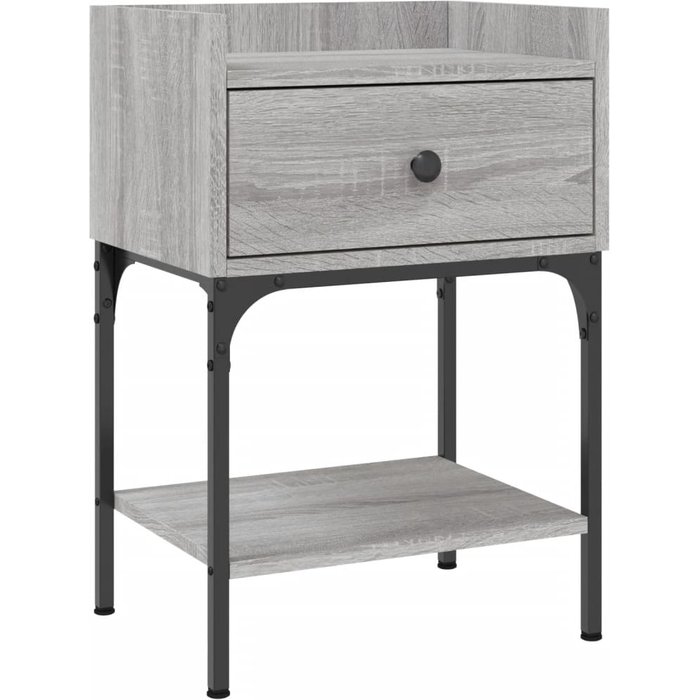 Mesita de noche madera de ingeniería gris sonoma 40,5x31x60 cm - comfortxl
