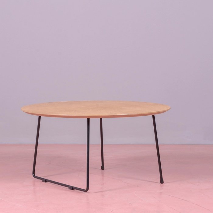 Mesa de centro redonda en madera de roble (80cm) - modin - nest dream - roble