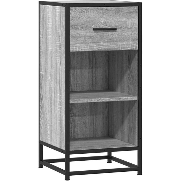 Aparador madera ingeniería y metal gris sonoma 35,5x35x76 cm - comfortxl