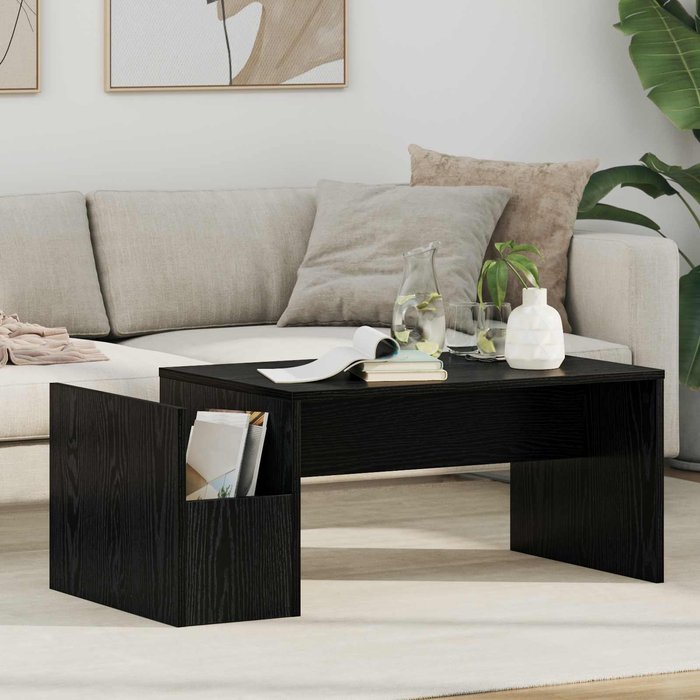 Maison exclusive - mesa de café roble negro 90 x 45 x 35 cm madera de ingeniería