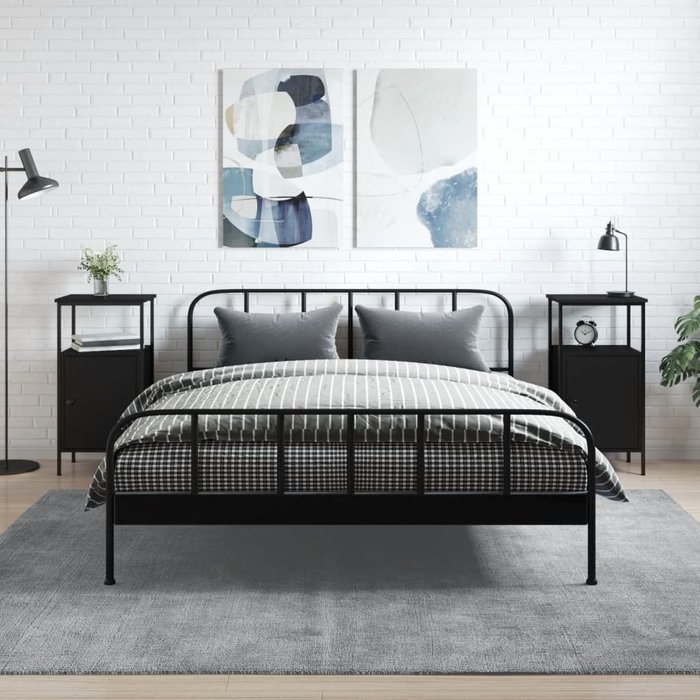 Maison exclusive - mesitas de noche 2 uds madera de ingeniería negro 41x31x80 cm