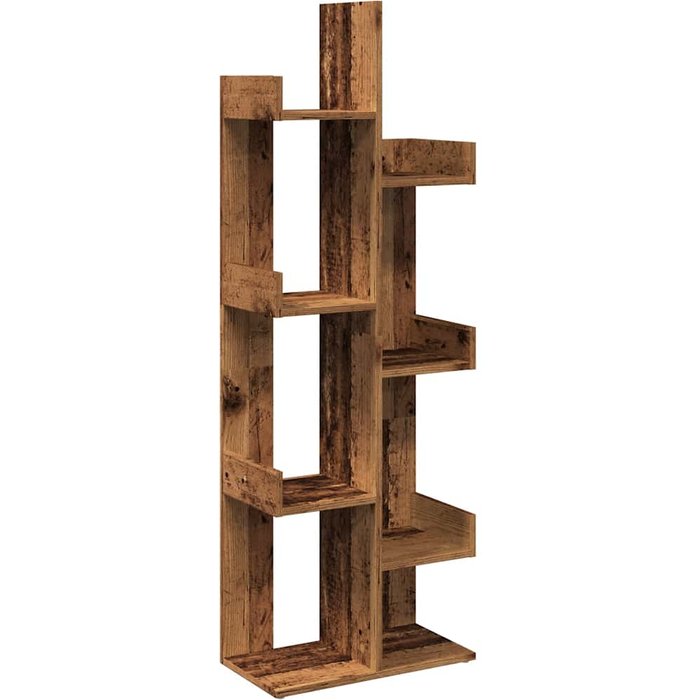 Armario de libros madera contrachapada envejecida 48x25,5x140cm cfw490794