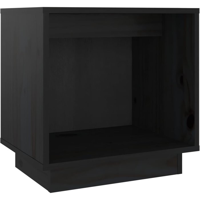 Mesitas de noche 2 uds negro 40x30x40 cm madera maciza de pino