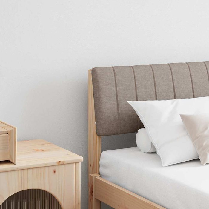 Maison exclusive - cabecero tapizado taupé 180 cm madera de pino macizo
