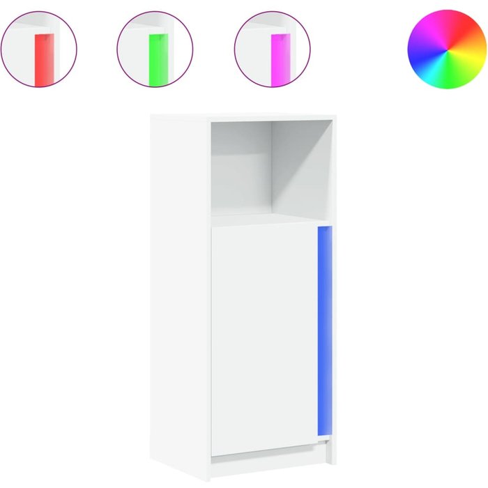 Aparador con luces led madera ingeniería blanco 42,5x34x100 cm - comfortxl