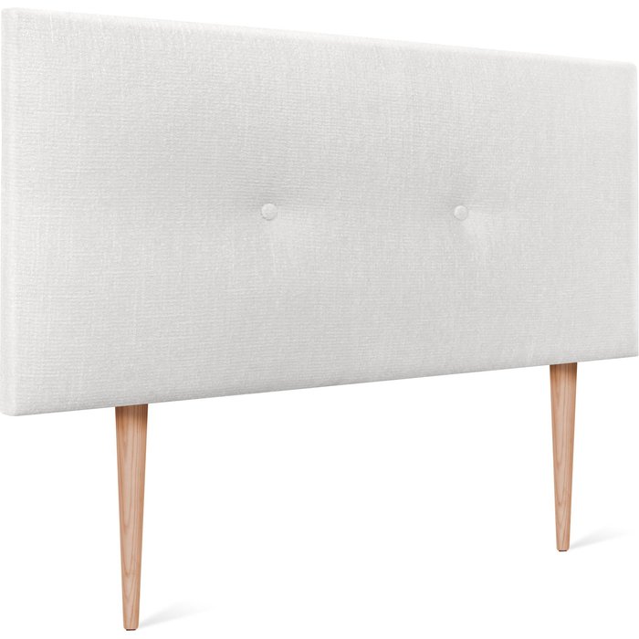 Dhome cabecero de lana natural con botones 95x105cm con patas camas 90 - blanco