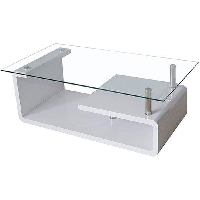 Mesa de centro eva cristal blanco