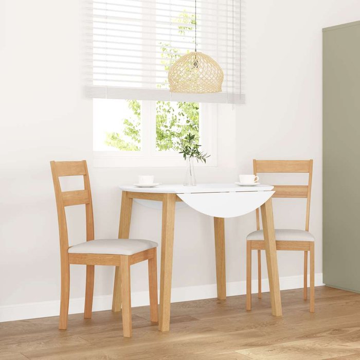 Sillas de comedor con cojines 2uds madera maciza natural caucho vidaxl