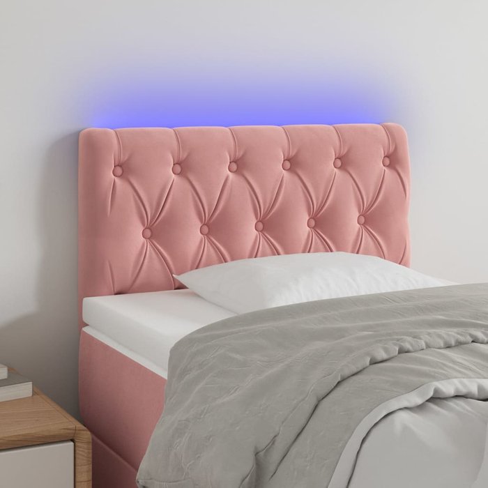 Maison exclusive - cabecero con led de terciopelo rosa 80x7x78/88 cm