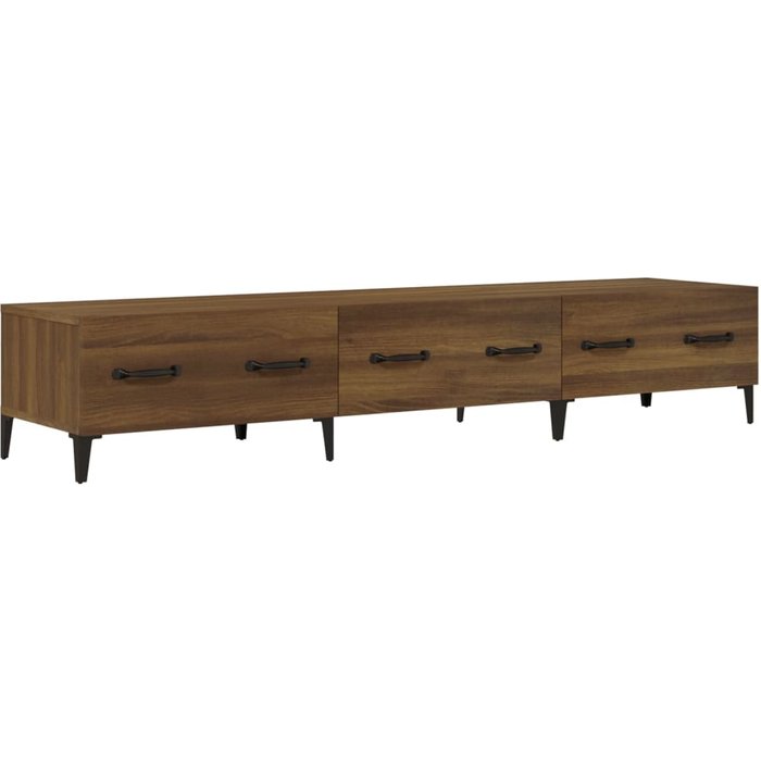 Mueble tv roble marrón 150x34,5x30 cm madera contrachapada