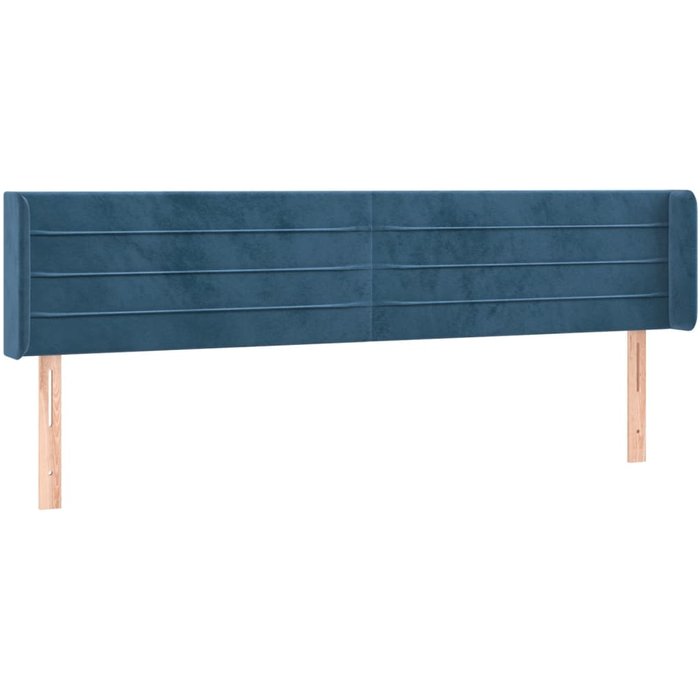 Cabecero de terciopelo azul oscuro 163x16x78/88 cm - comfortxl