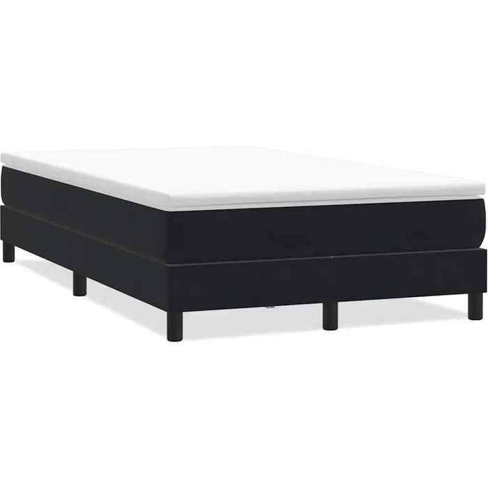 Cama box spring sin colchón cuero sintético negro 120x210 cm — comfortxl