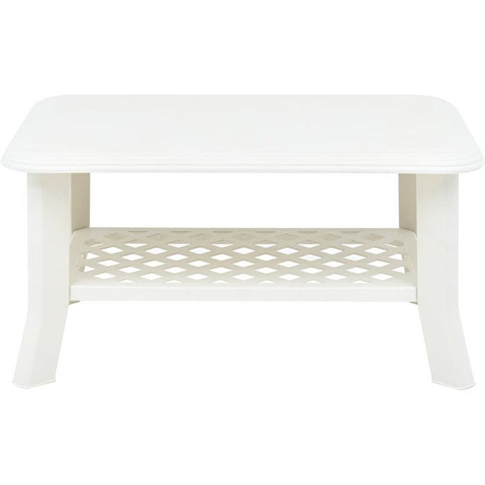Mesa de centro de plástico blanco 90x60x46 cm - comfortxl