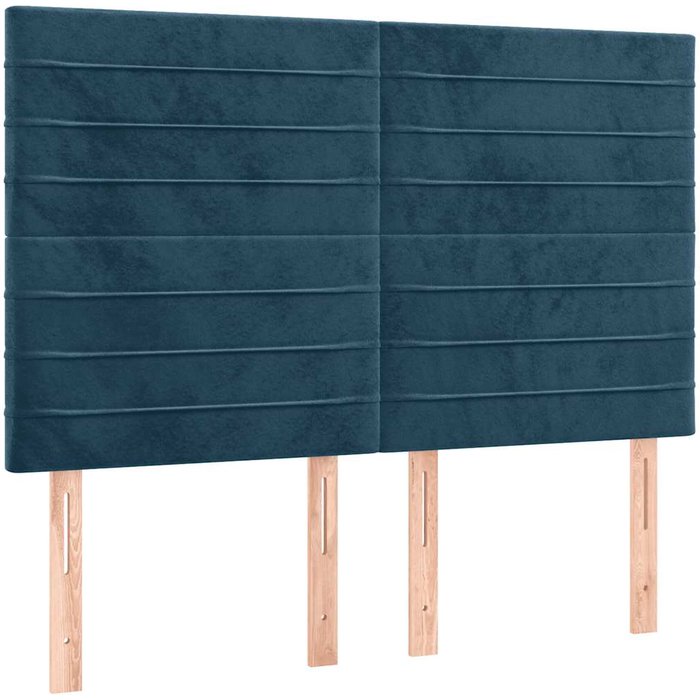 Cabecero de cama - mueble cabecero azul oscuro 144x5x118/128 cm terciopelo