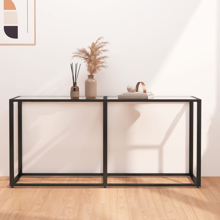 Maison exclusive - mesa consola vidrio templado transparente 160x35x75,5 cm