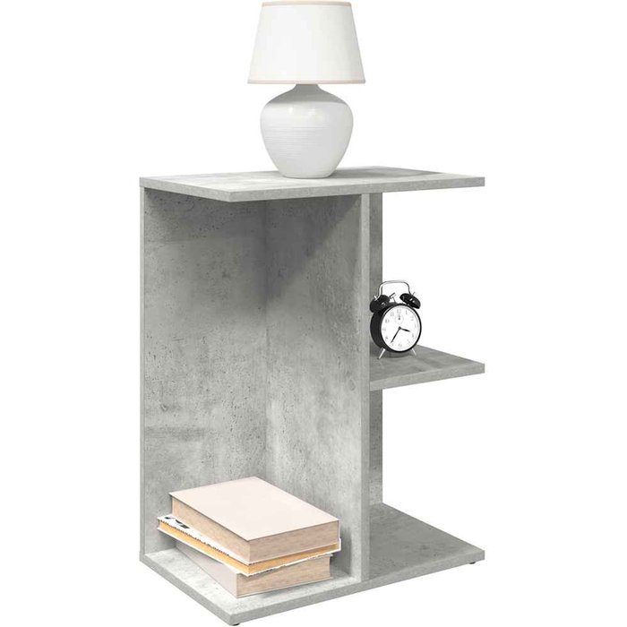 Mesitas de noche 2 piezas gris cemento 46,5x29x61 cm madera contrachapada