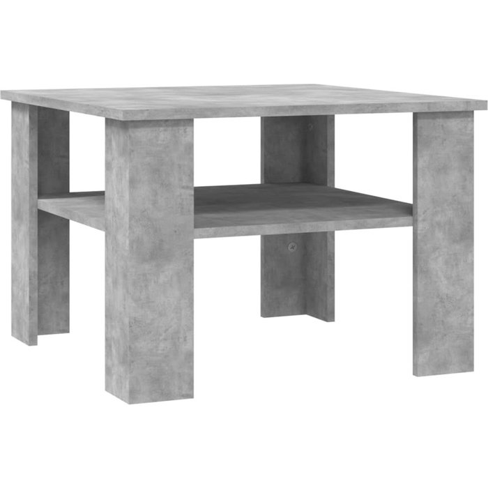 Mesa de centro de contrachapado gris hormigón 60x60x42 cm - comfortxl