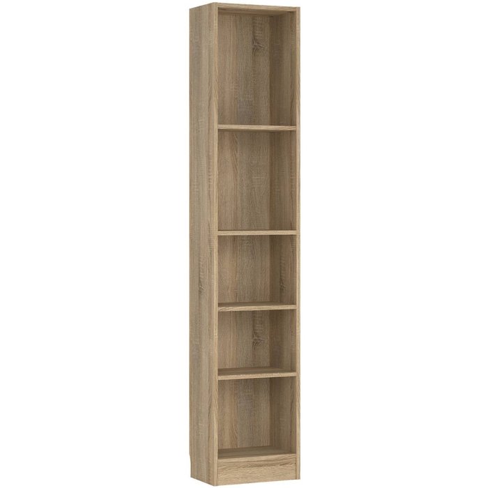 Wellhome librería turia con 4 estantes 40x26x203cm color roble