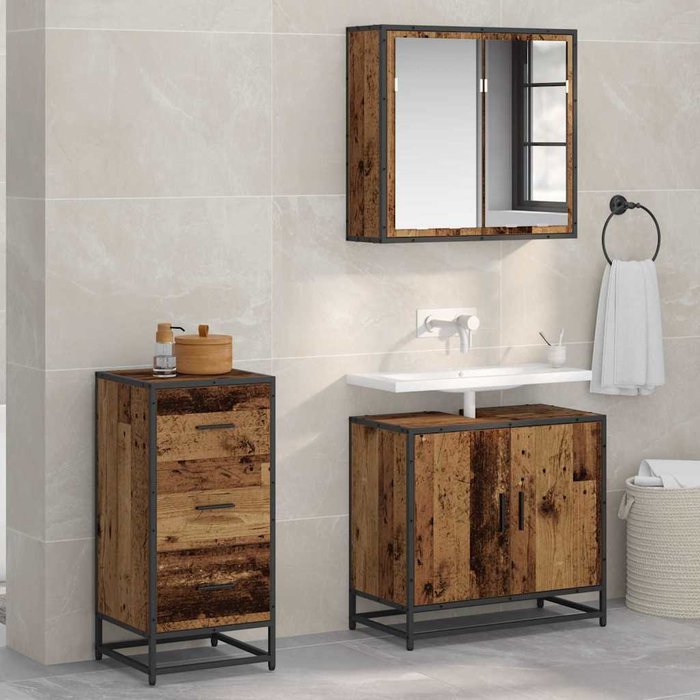 Aparador antiguo de madera, 35,5 x 35 x 76 cm