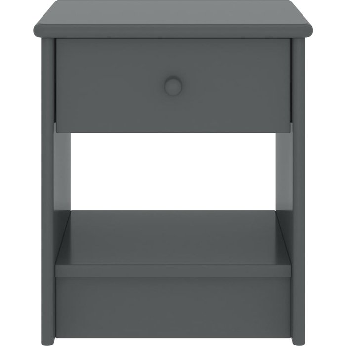 Mesita de noche madera maciza de pino gris oscuro 35x30x40cm - comfortxl