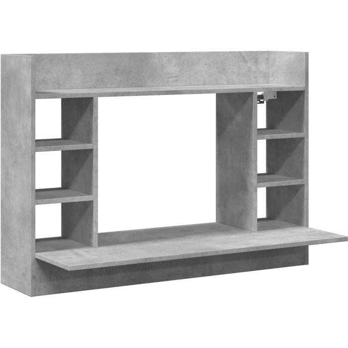 Escritorio de pared madera ingeniería gris hormigón 105x48x75cm - comfortxl
