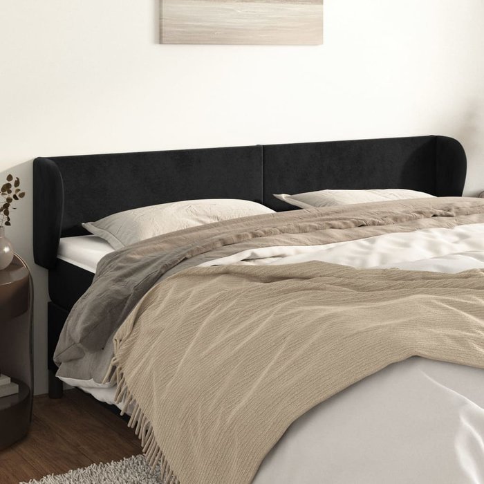 Maison exclusive - cabecero de terciopelo negro 203x23x78/88 cm