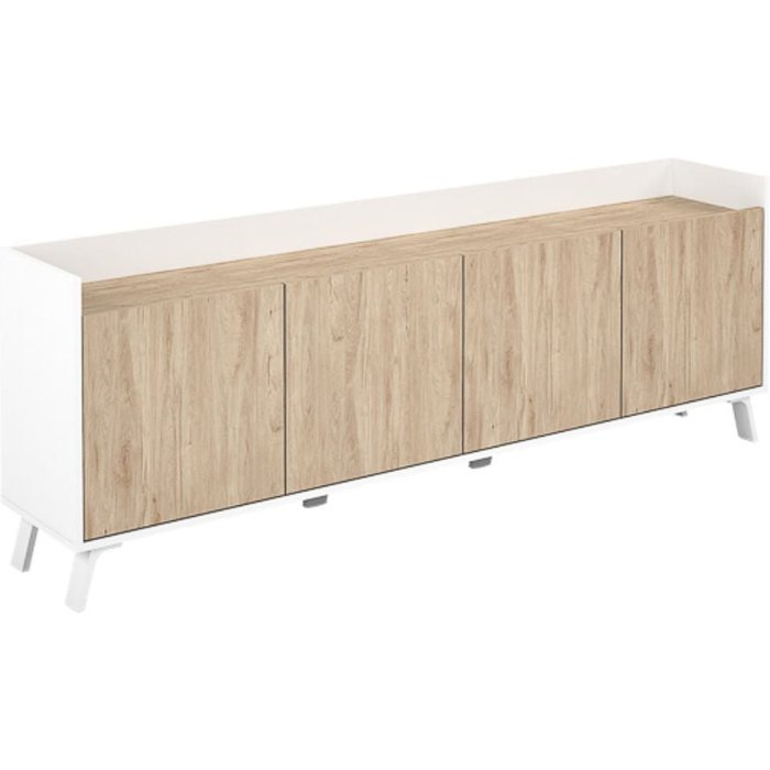 Mueble de tv philip 4 puertas blanco/roble 63,4x180x33,5 cm
