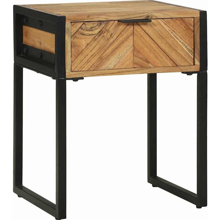 Mesita de noche con cajón, marrón, 40 x 35 x 50 cm