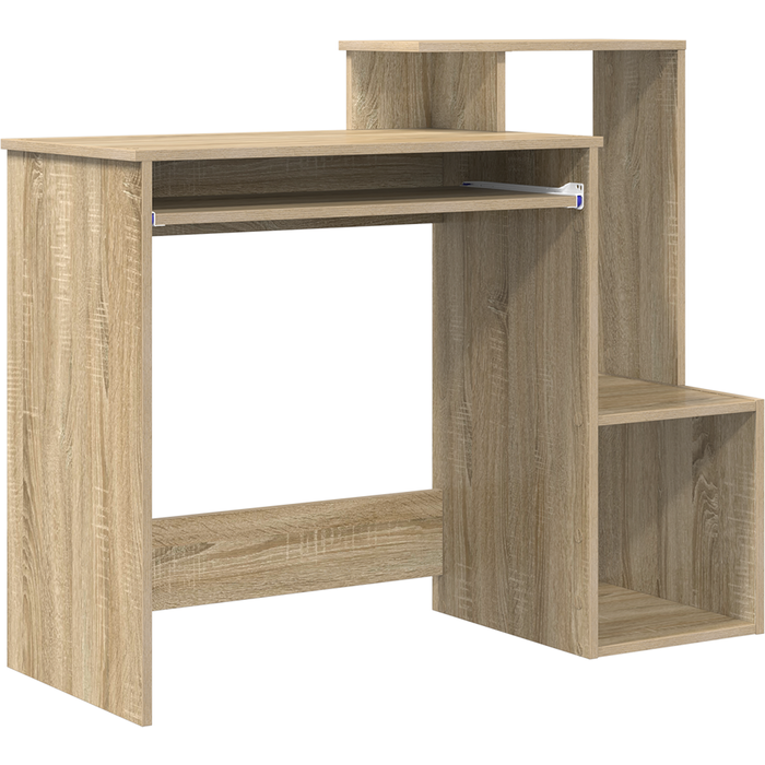 Escritorio de computadora de roble sonoma mdf con chapa de roble cfw34944