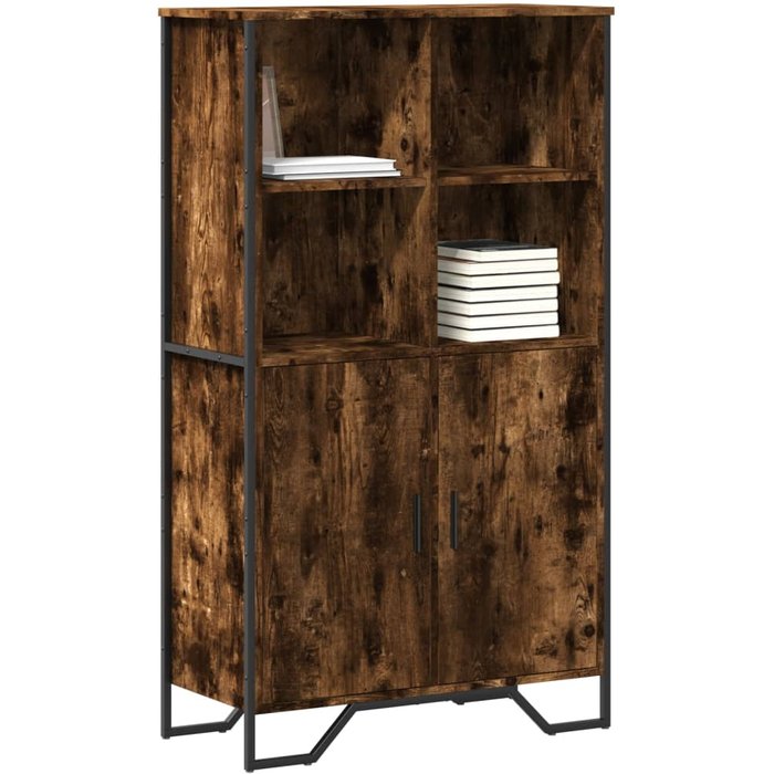 Vidaxl aparador alto madera ingeniería roble ahumado 79,5x35,5x137,5cm