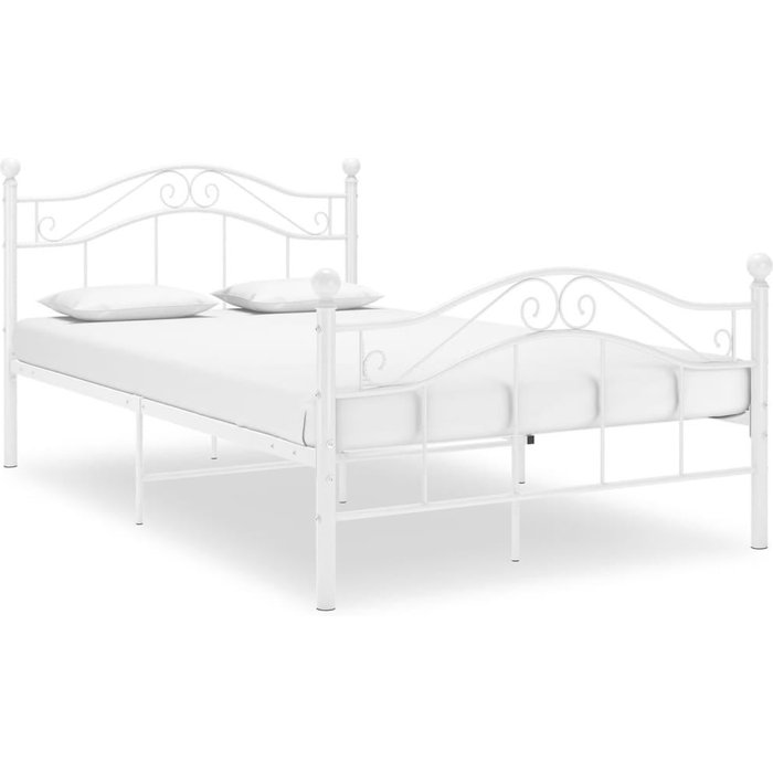 Estructura de cama sin colchón metal blanco 120x200 cm vidaxl