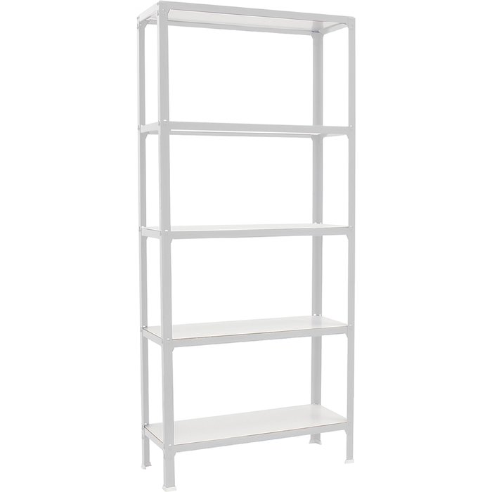 Estantería metálica sin tornillos simon home de 5 estantes (180x80x30cm) blanco