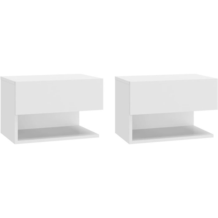 Mesitas de noche de pared 2 unidades blanca - comfortxl