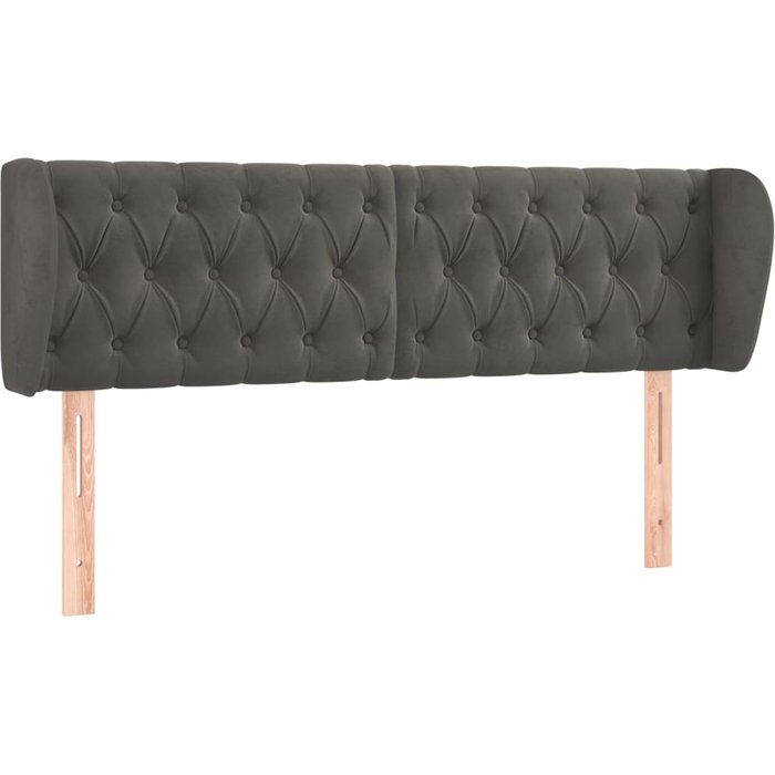 Cabecero cama - mueble cabecero de terciopelo gris oscuro 147x23x78/88 cm