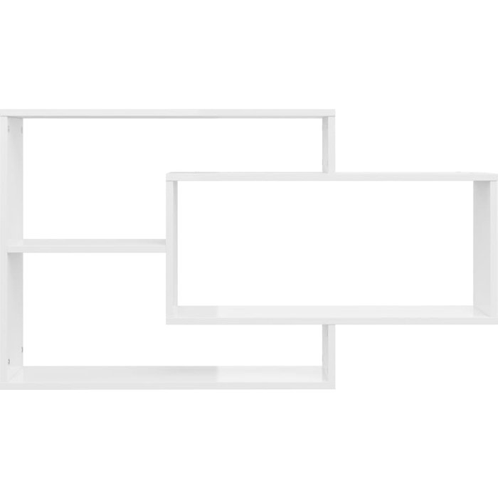 Estantes pared madera contrachapada blanco brillo 104x20x58,5cm- comfortxl