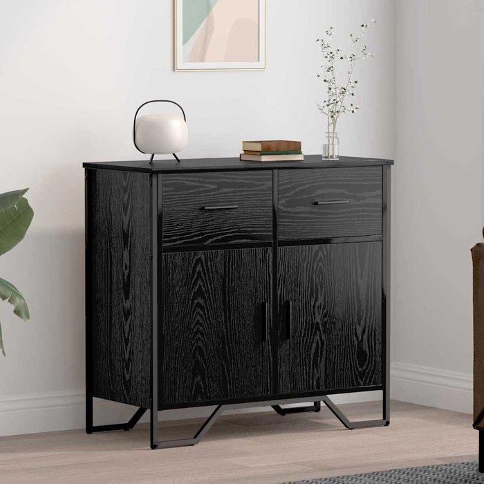 Maison exclusive - aparador con cajón roble negro 79,5 x 35,5 x 74,5 cm