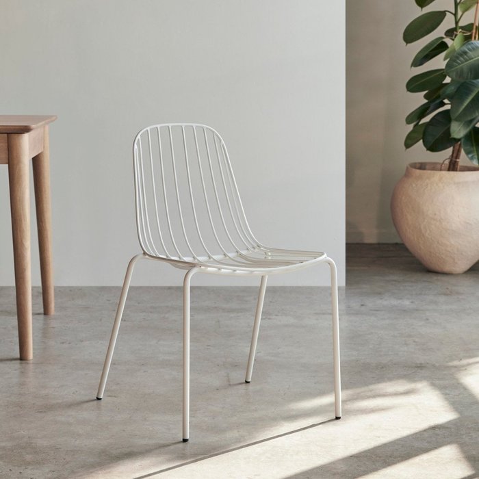 Tikamoon silla en metal pintado arty blanca