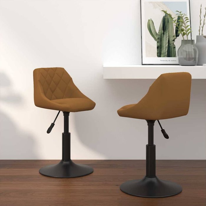Sillas de comedor giratorias 2 pcs marrón 46 x 44 x 77.5 cm vidaxl