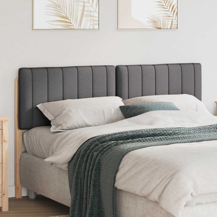 Cabecero tapizado con cabecera marrón y gris oscuro 150 cm vidaxl