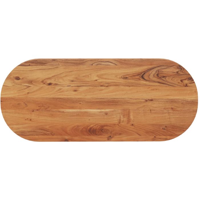 Tablero ovalado de madera maciza de acacia de 100x40x3,8 cm.