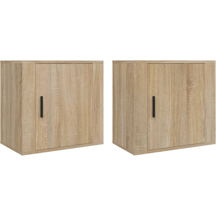 Mesitas de noche de pared 2 uds color roble sonoma 50x30x47 cm - comfortxl