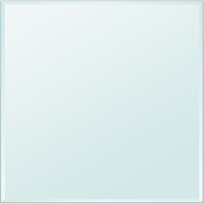 Tablero de mesa cuadrado de vidrio templado de 800 x 800 mm.