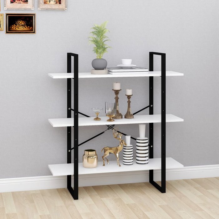 Librería aglomerado blanco 100x30x105 cm